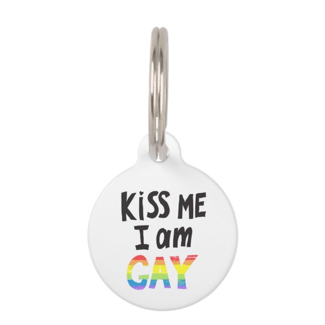 Kiss Me I is Gay Haustiermarke (Vorderseite)
