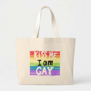 Kiss Me I is Gay Jumbo Stoffbeutel