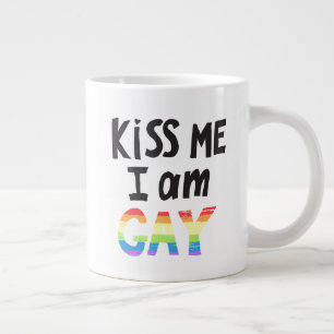 Kiss Me I is Gay Jumbo-Tasse