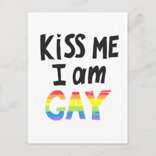 Kiss Me I is Gay Postkarte