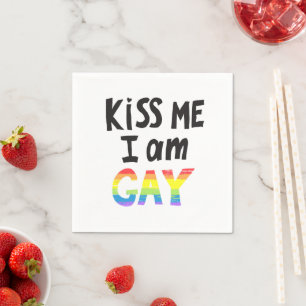 Kiss Me I is Gay Serviette