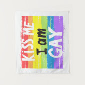 Kiss Me I is Gay Wandteppich (Vorderseite)