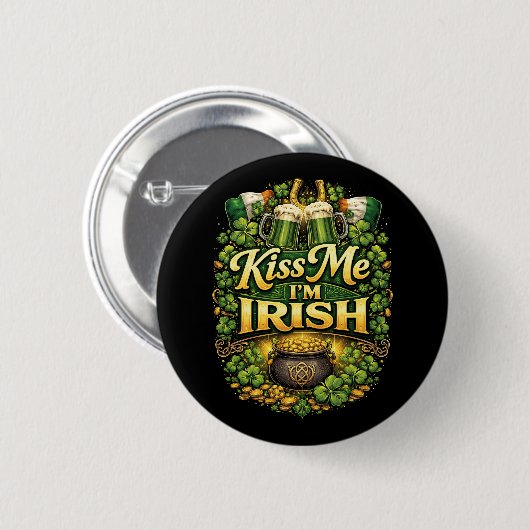 Kiss Me, I’m Irish Button (Vorne & Hinten)