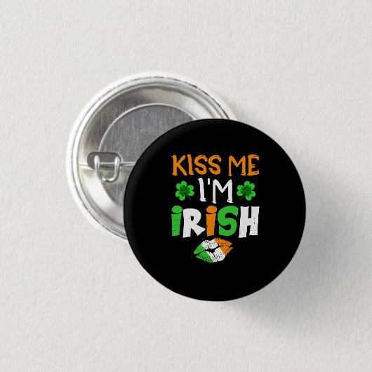 Kiss me i_m irish button (Vorne & Hinten)