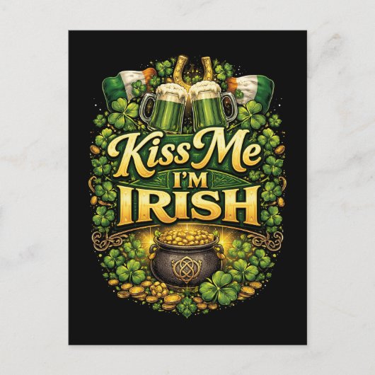 Kiss Me, I’m Irish Postkarte (Vorderseite)