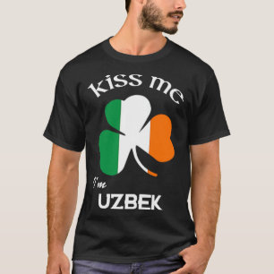 Kiss Me I m Usbekistan Kleeblatt St Patrick T-Shirt