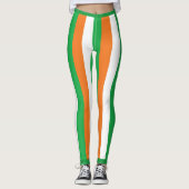 Kiss Me I ml Irish Stripes Bright White Heart Leggings (Vorderseite)