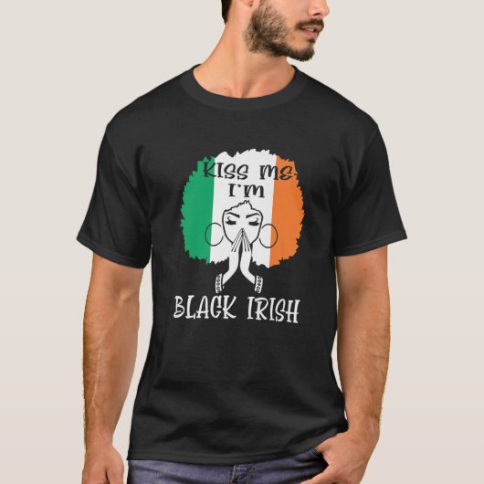 Kiss Me Ich bin Black Irish St Patricks Day Black  T-Shirt (Vorderseite)