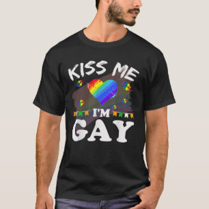 Kiss Me Ich bin Gay LGBT Pride Funny T-Shirt
