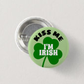 Kiss Me Ich bin irisch Button (Vorne & Hinten)