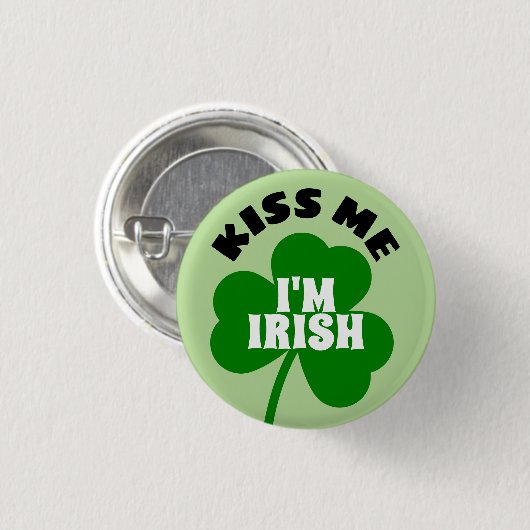 Kiss Me Ich bin irisch Button (Vorne & Hinten)