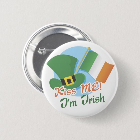 Kiss Me Ich bin irisch Button (Vorne & Hinten)