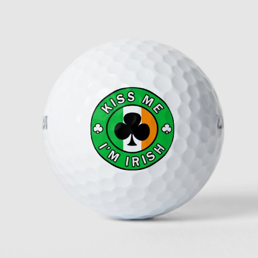Kiss Me Ich bin irisch Golfball (Vorderseite)