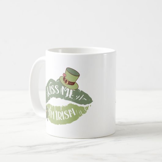 Kiss Me Ich bin irisch Kaffeetasse (Vorderseite Links)