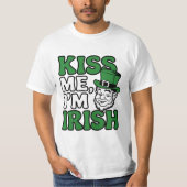 Kiss Me, ich bin irisch - Leprechaun St. Patrick's T-Shirt (Vorderseite)