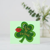 Kiss Me Ich bin irisch Postkarte (Stehend Vorderseite)