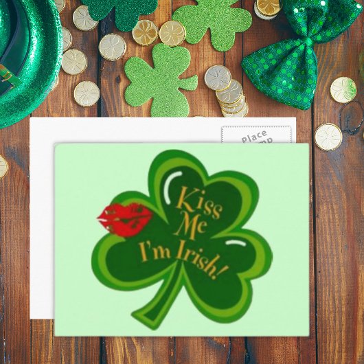 Kiss Me Ich bin irisch Postkarte