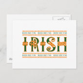 Kiss Me Ich bin irisch Postkarte (Vorne/Hinten)
