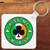 Kiss Me Ich bin irisch Schlüsselanhänger (Rückseite)