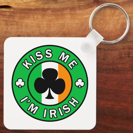 Kiss Me Ich bin irisch Schlüsselanhänger (Rückseite)