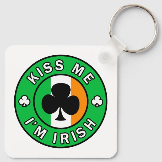 Kiss Me Ich bin irisch Schlüsselanhänger (Rückseite)