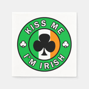 Kiss Me Ich bin irisch Serviette