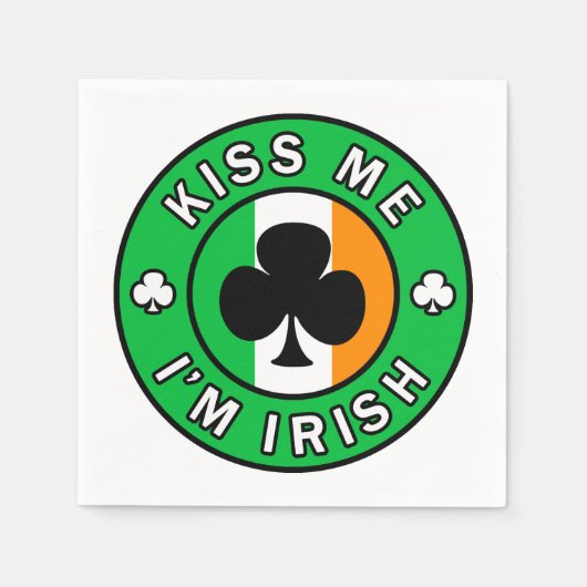 Kiss Me Ich bin irisch Serviette (Vorderseite)