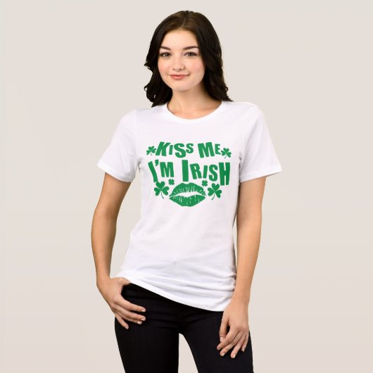 Kiss Me Ich bin irisch | St. Patrick's Day Tri-Blend Shirt (Vorderseite voll)