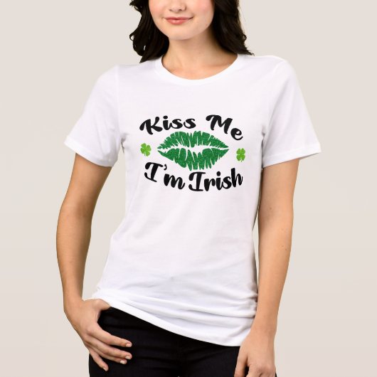 Kiss Me Ich bin irisch | St. Patrick's Day Tri-Blend Shirt (Vorderseite)