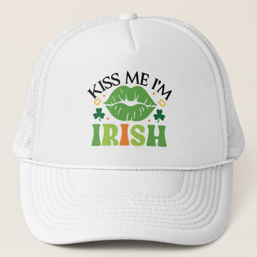 Kiss Me Ich bin irisch Truckerkappe (Vorderseite)