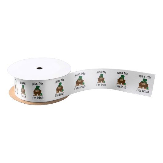 Kiss Me Ich bin irische St. Patricks Day Bigfoot Satinband (Spule)
