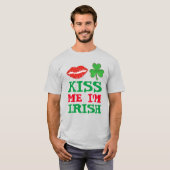 Kiss Me Ich bin irisches St. Patrick's Day Kleebla T-Shirt (Vorne ganz)