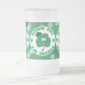 Kiss Me Ich bin Irish Clover Face Green Bokeh Mattglas Bierglas (Mittel)