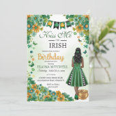 Kiss Me Ich bin Irish Girl Green Dress St. Patrick Einladung (Stehend Vorderseite)