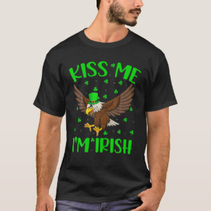 Kiss Me Ich bin Irish Leprechaun Bald Eagle Bird S T-Shirt