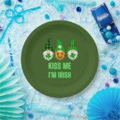 Kiss Me Ich bin Irish St. Patrick's Day Gnome Klee Pappteller (Party)