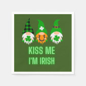 Kiss Me Ich bin Irish St. Patrick's Day Gnome Klee Serviette (Vorderseite)