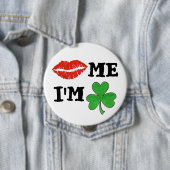 Kiss Me Ich bin Irish St. Patrick's Day Lips Kleeb Button (Beispiel)