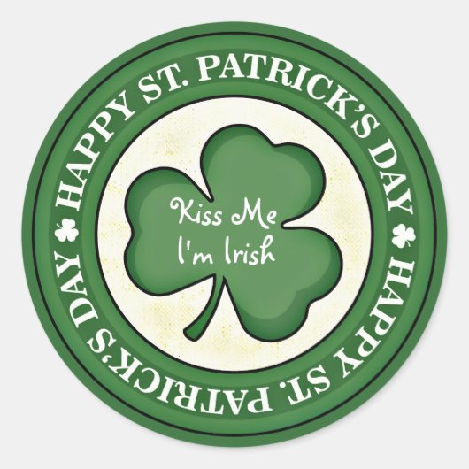 Kiss Me Ich bin Irish Sticker (Vorderseite)