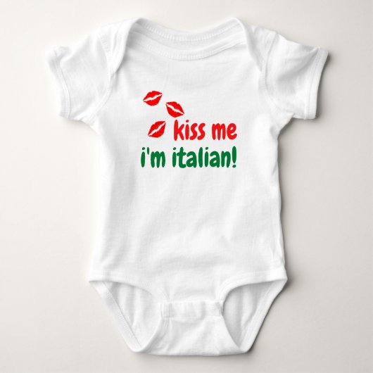Kiss Me Ich bin Italiener Baby Body Anzug Baby Strampler (Vorderseite)