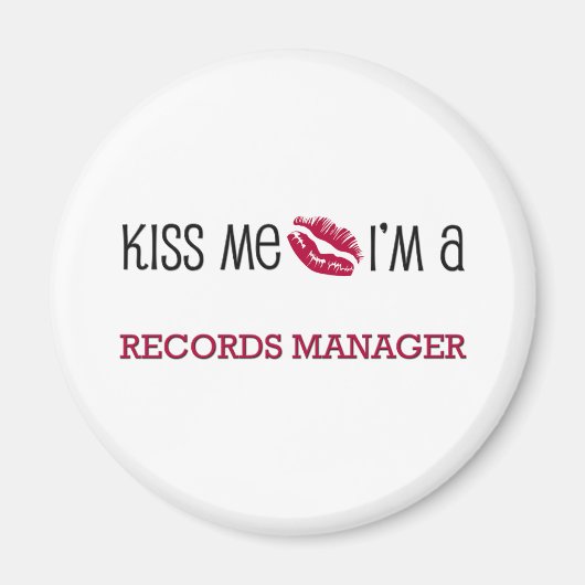 Kiss Me Ich bin PLATTEN MANAGER Magnet (Vorne)