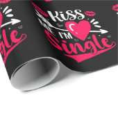 Kiss Me Ich bin Single Niedlich Valentine Geschenkpapier (Rolleneckpunkt)