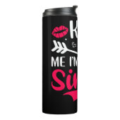 Kiss Me Ich bin Single Niedlich Valentine Thermosbecher (Nach links gedreht)