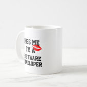 Kiss Me Im A Software Developer Tasse (Vorderseite Links)