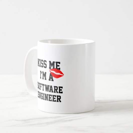 Kiss Me Im a Software Engineer Tasse (Vorderseite Links)