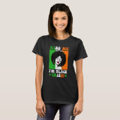 Kiss Me I'm Black Irish St Patricks Day Black Wome T-Shirt (Vorne ganz)