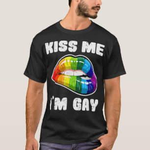 Kiss me Im gay LGBTQ Regenbogenlips _1 T-Shirt