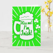 Kiss Me Im Irish Beer Card Karte (Gelbe Blume)