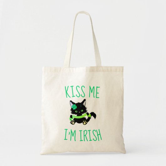 Kiss Me I'm Irish Cat Lover Tragetasche (Vorne)
