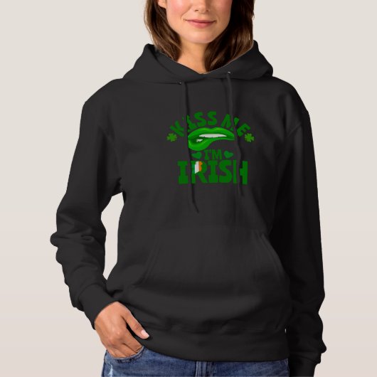 Kiss Me I'm Irish Flag C Saint Patrick Day Womens Hoodie (Vorderseite)